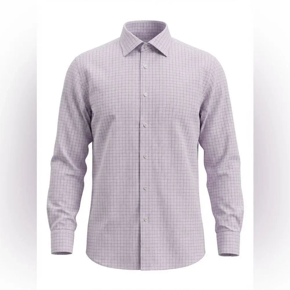 ERMENEGILDO ZEGNA MENS BUTTON DOWN SHIRT SIZE 44/17.5 PINK BLUE/BLACK STRIPES
